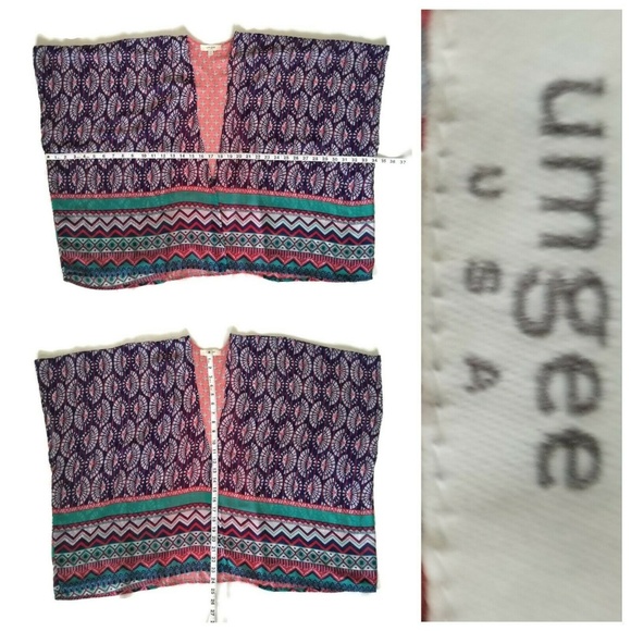 Umgee Women's Multi Color Floral Kimono Oversized - Picture 6 of 6